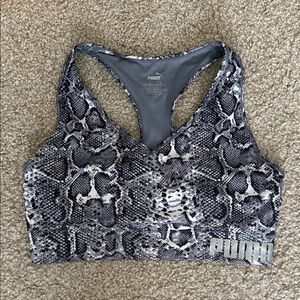 Puma Black and Gray Snake Print Top